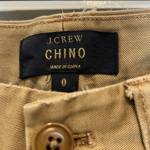 J. Crew Tan Chinos Classic Cotton Twill distressed pants size 0. - Picture 5 of 9